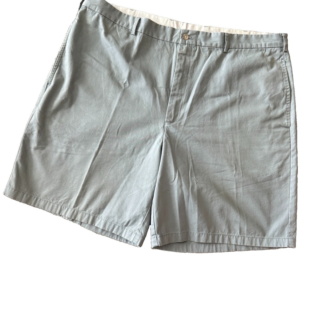 Talbot Men's Size 42 Classic Fit Cotton Blend Chino Flat Front Shorts Gray/Grn